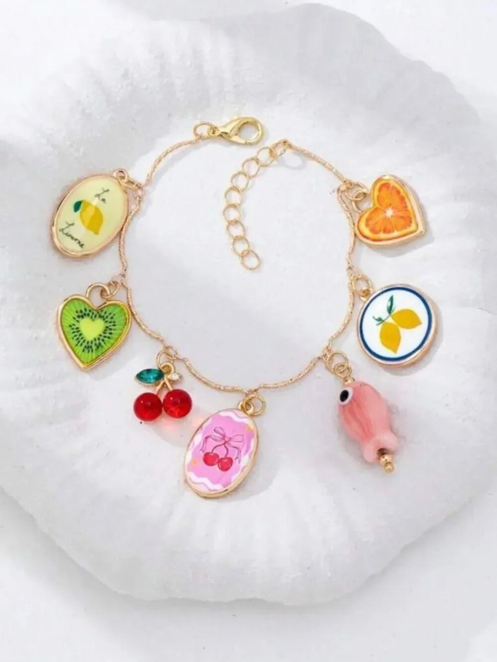 Playful Fruit Charm Bracelet R730
